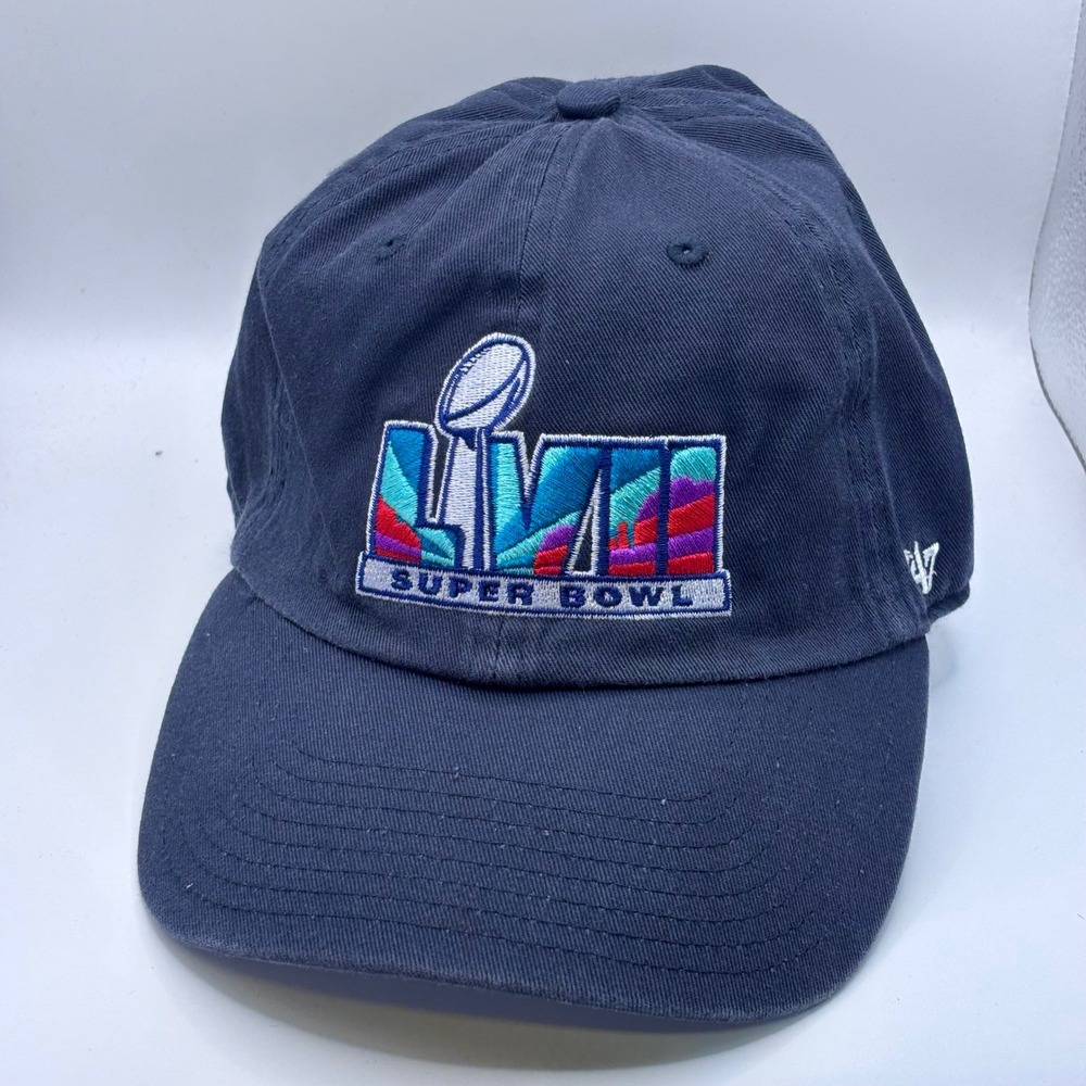 '47 Brand Super Bowl LVII Hat Mens OSFA Navy Blue NFL Football Adjustable Cap